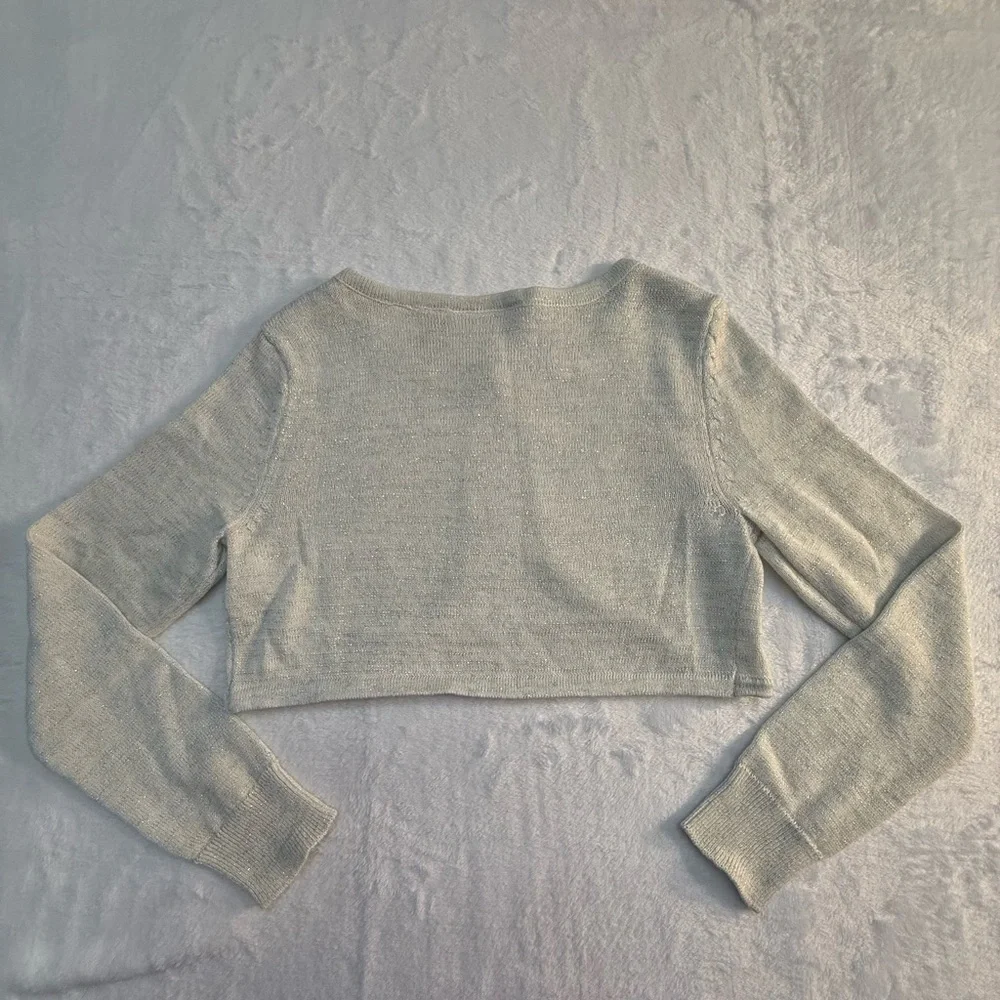 NWOT The Children’s Place Off White/Cream with Silver Knit Top Size S/P(5/6)
